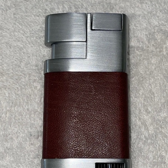 Vintage LOTUS TORCH LIGHTER - BROWN-LEATHER INLAY - Picture 2 of 2